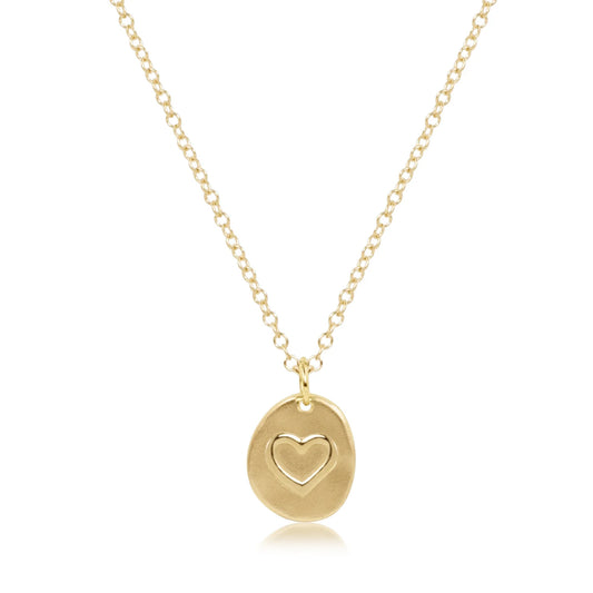16" necklace Gold - inspire love small gold charm