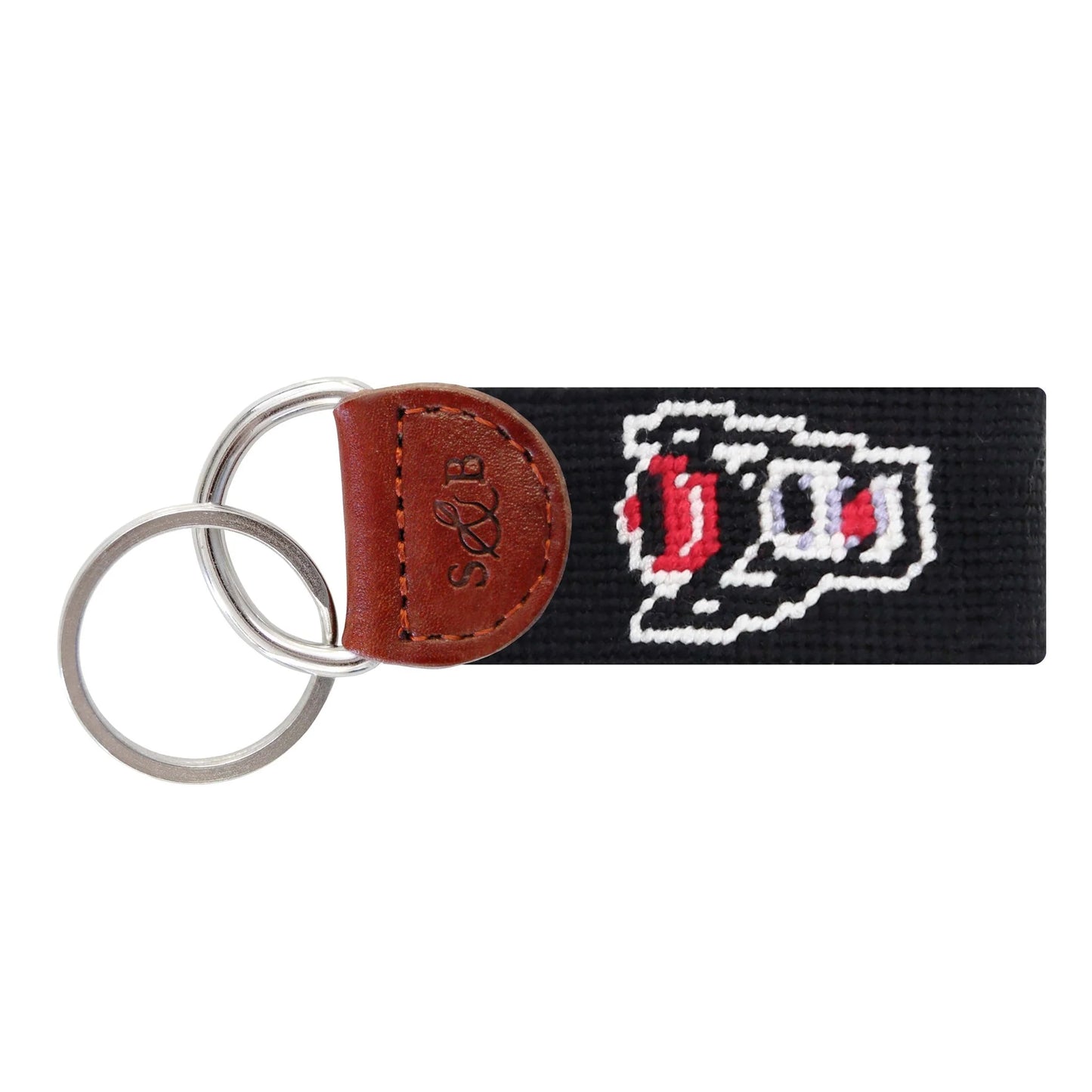 Collegiate needlepoint keychain