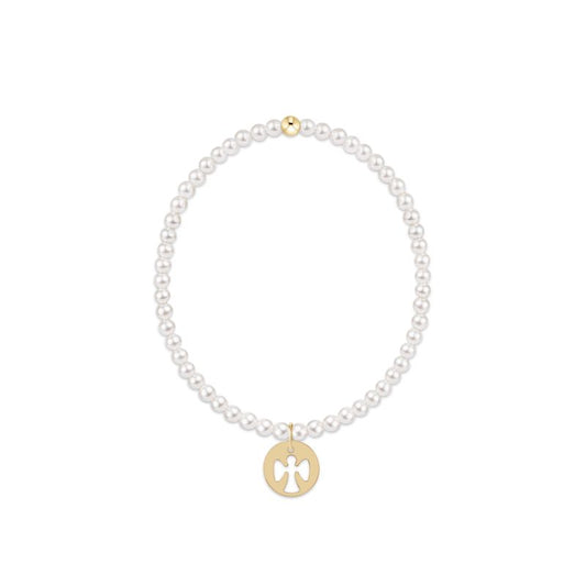 Classic Pearl 3mm Bracelet - Guardian Angel Gold D