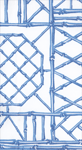 Bamboo Screen China Blue- Linen Guest Towels - 12 In