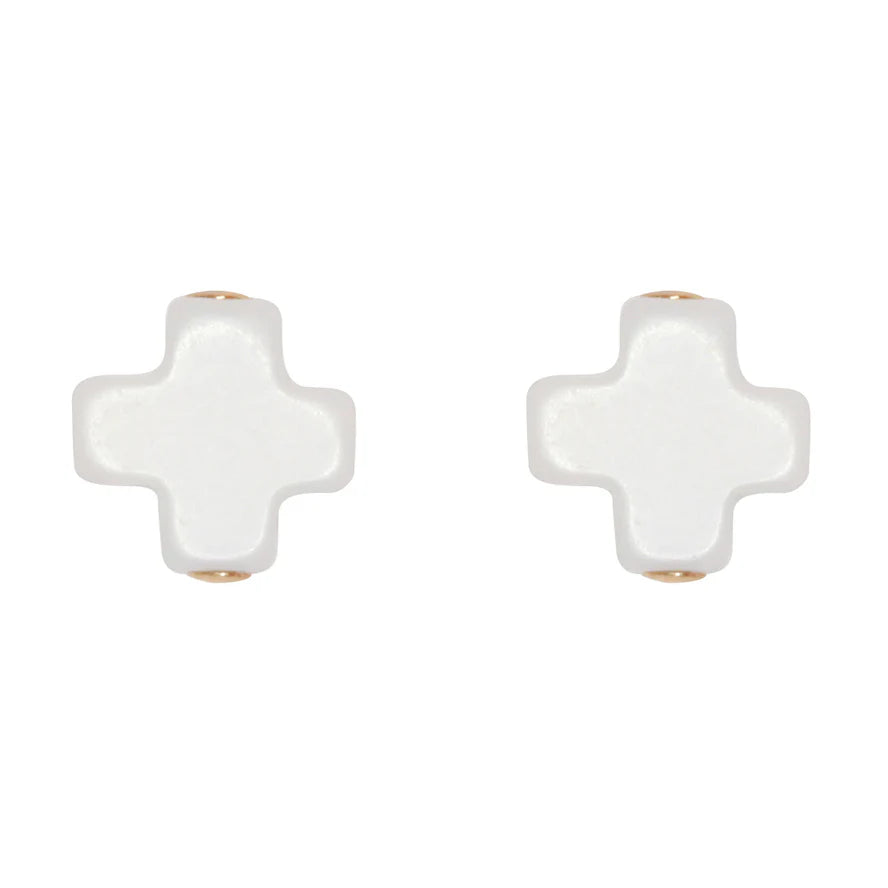 Signature Cross Stud - Off-white