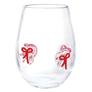 Icon Wine Glass - Red Bow