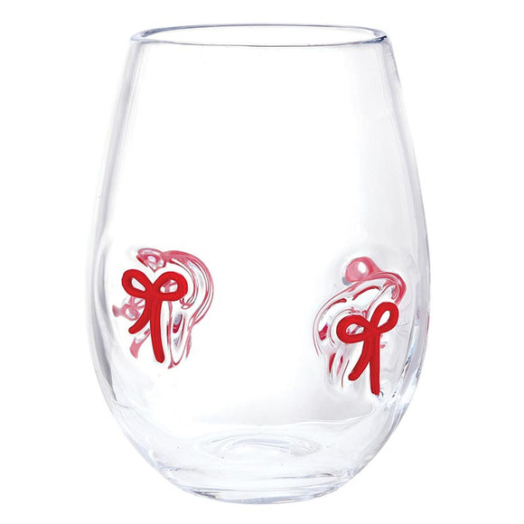 Icon Wine Glass - Red Bow