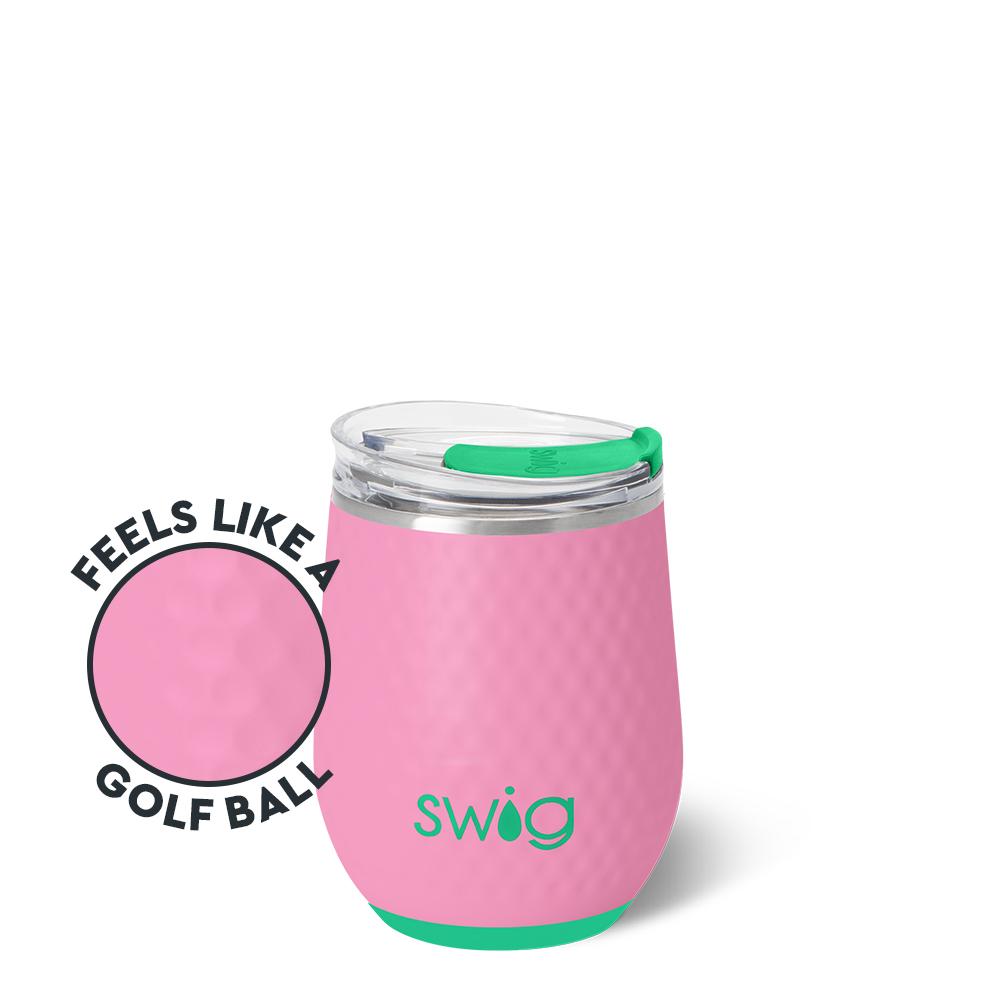 Pink Golf Ball Stemless Wine Cup 12oz
