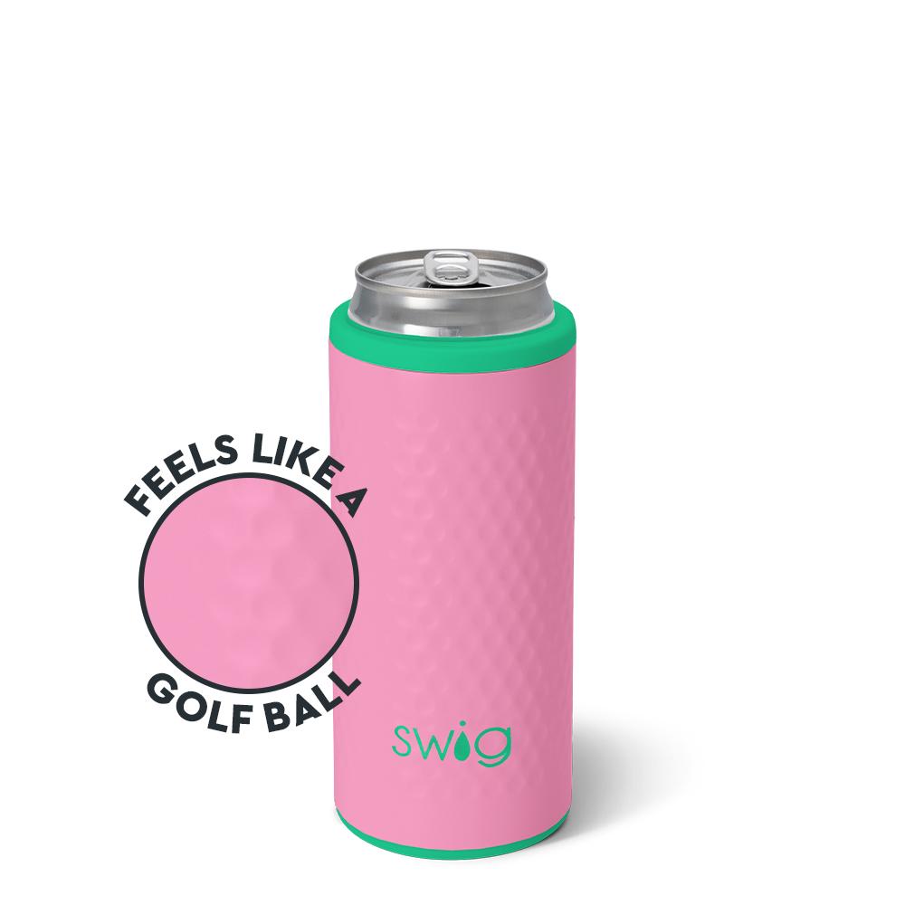 Pink Golf Ball Skinny Can Cooler 12oz
