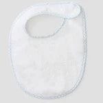 Bib Weezie blue gingham trim w/mono