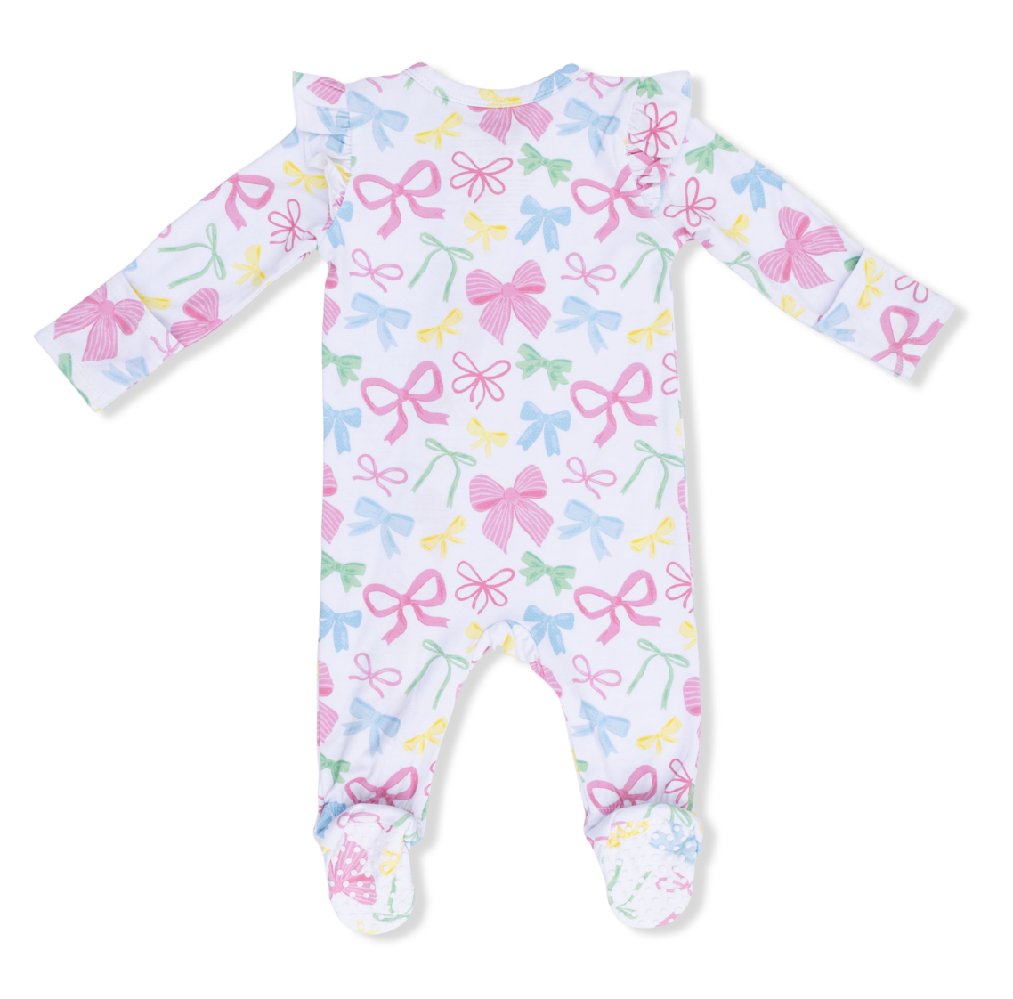 Sweet Bows - 2 Way Ruffle Sleeve Zipper Footie