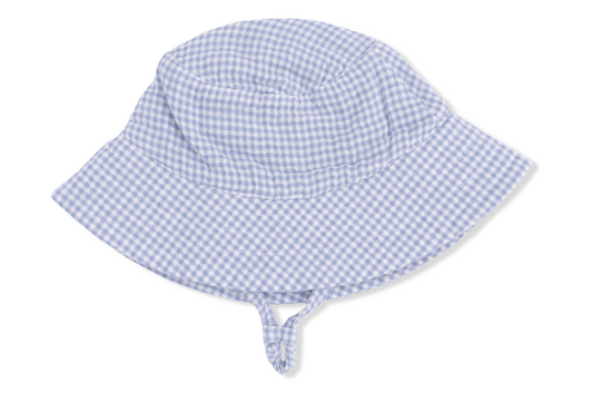 Micro Gingham Blue Blizzard - Bucket Hat