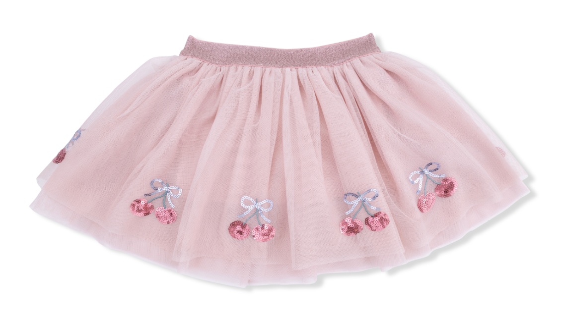 Sweet Bow Cherries - Tutu Skirt with Bike Shorts