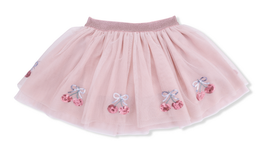 Sweet Bow Cherries - Tutu Skirt with Bike Shorts