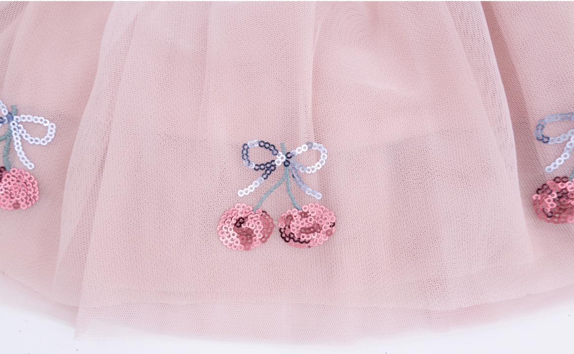 Sweet Bow Cherries - Tutu Skirt with Bike Shorts