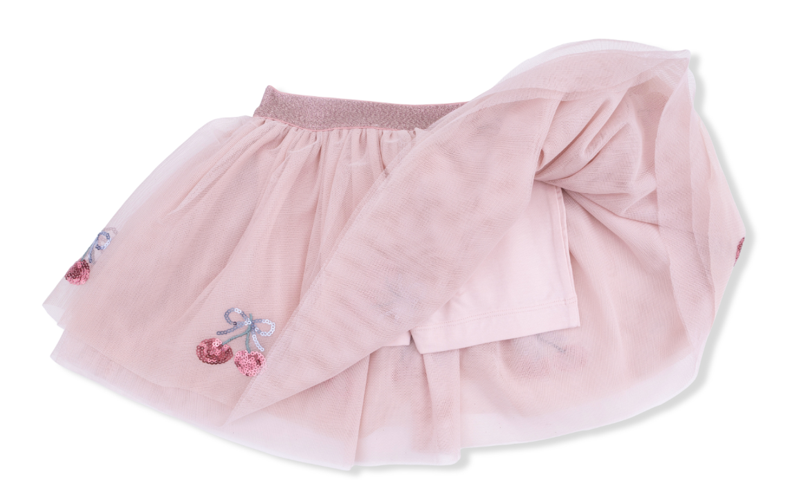 Sweet Bow Cherries - Tutu Skirt with Bike Shorts
