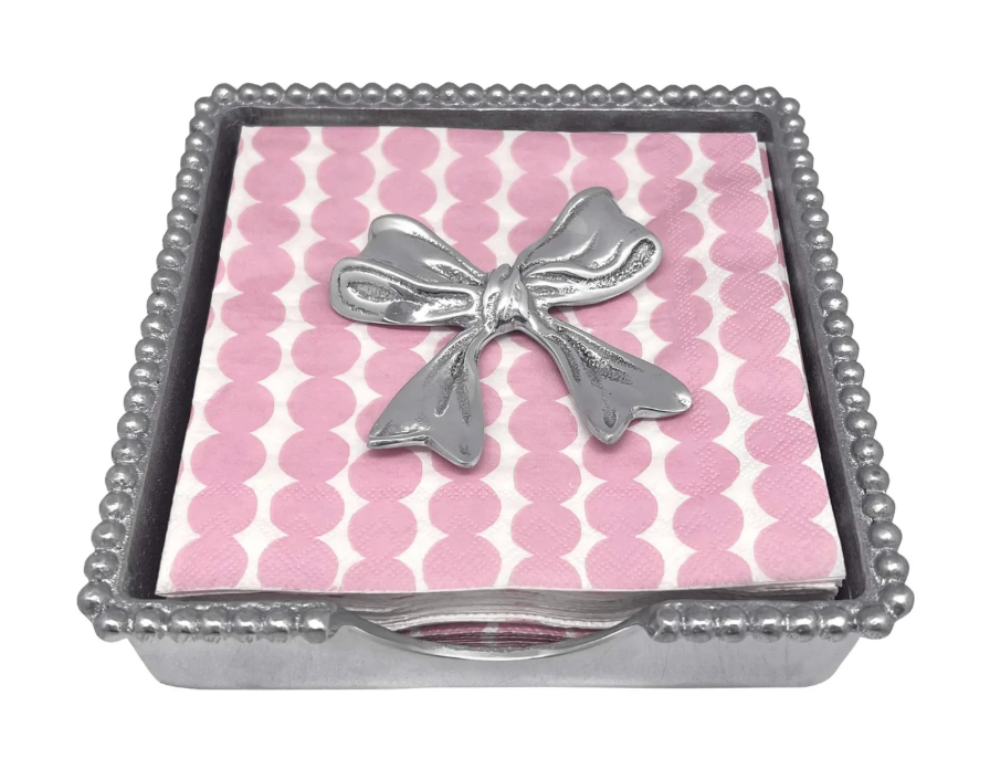 Bow Beaded Napkin Box Set