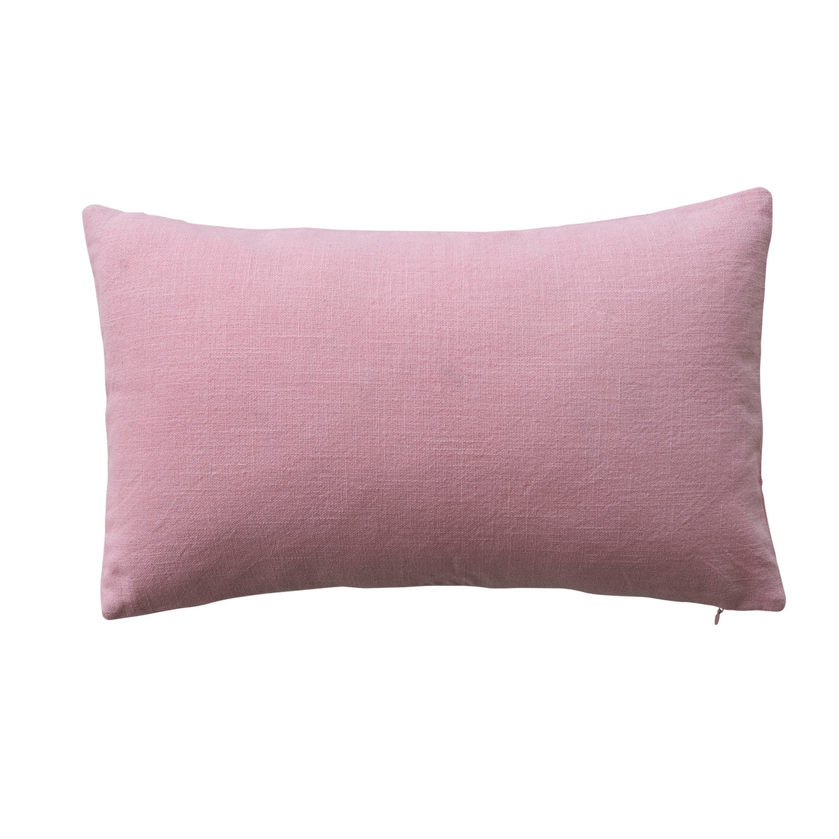 Square Cotton Slub Lumbar Pillow with Tufted "Merry"