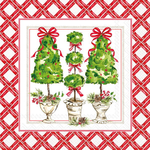 Cocktail Napkins 20ct Holly Topiary Christmas