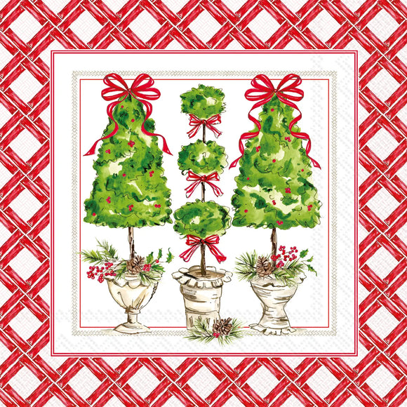 Cocktail Napkins 20ct Holly Topiary Christmas