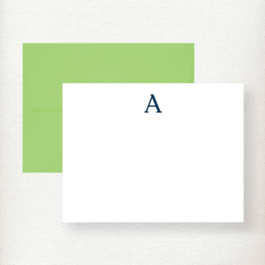 Classic Serif Initial Note Card