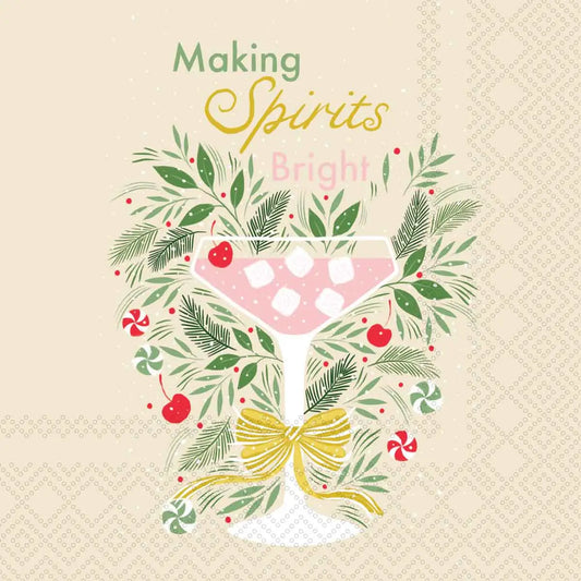 Paper Cocktail Napkins 20 Ct Making Spirits Bright Christmas