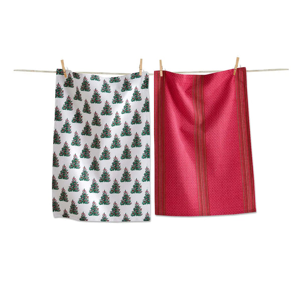 VERY MERRY TREE DISHTOWEL S/2
