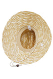 Straw Lifeguard Hat wheat w/ 2 color mono