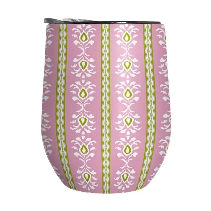 Rosemary Stripe Pink 12 oz. Wine Tumbler