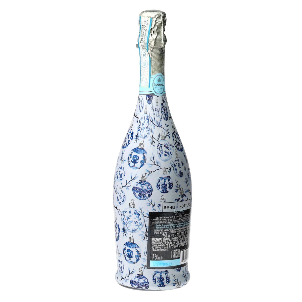 Limited Edition Blue Ornaments Prosecco Bottle Wrap