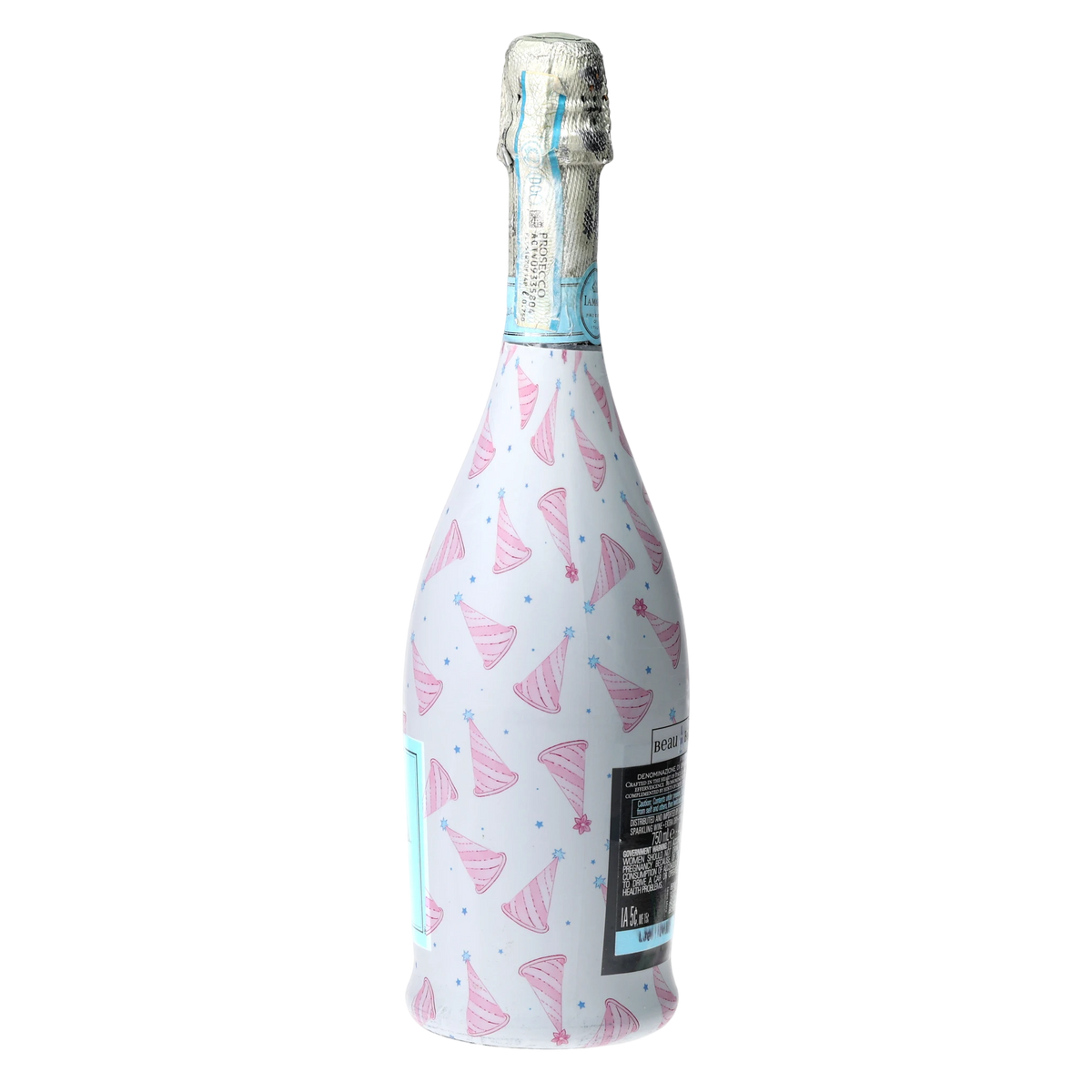 Pastel Birthday Party Hats Prosecco Bottle Wrap