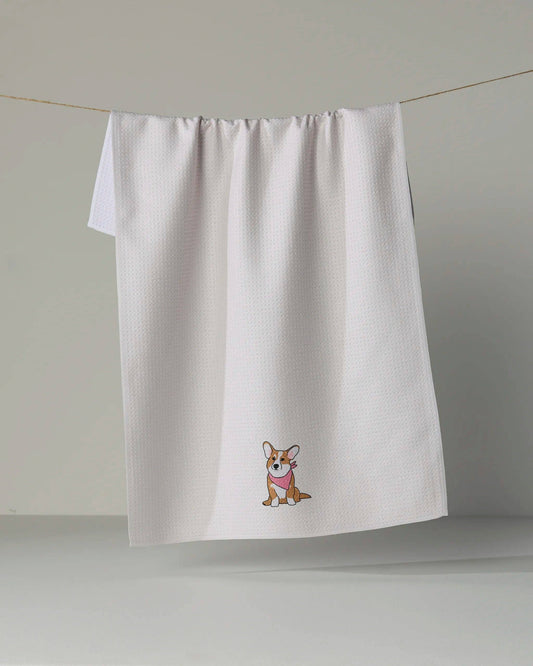 Corgi Charm Tea Towel