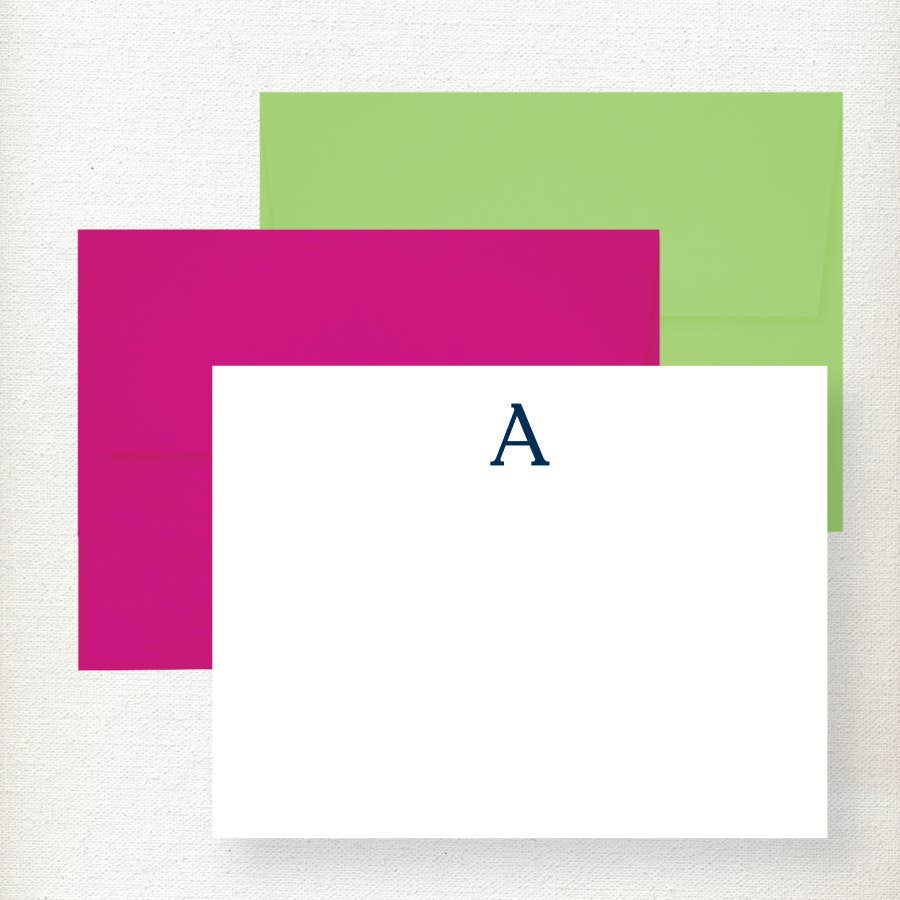 Classic Serif Initial Note Card