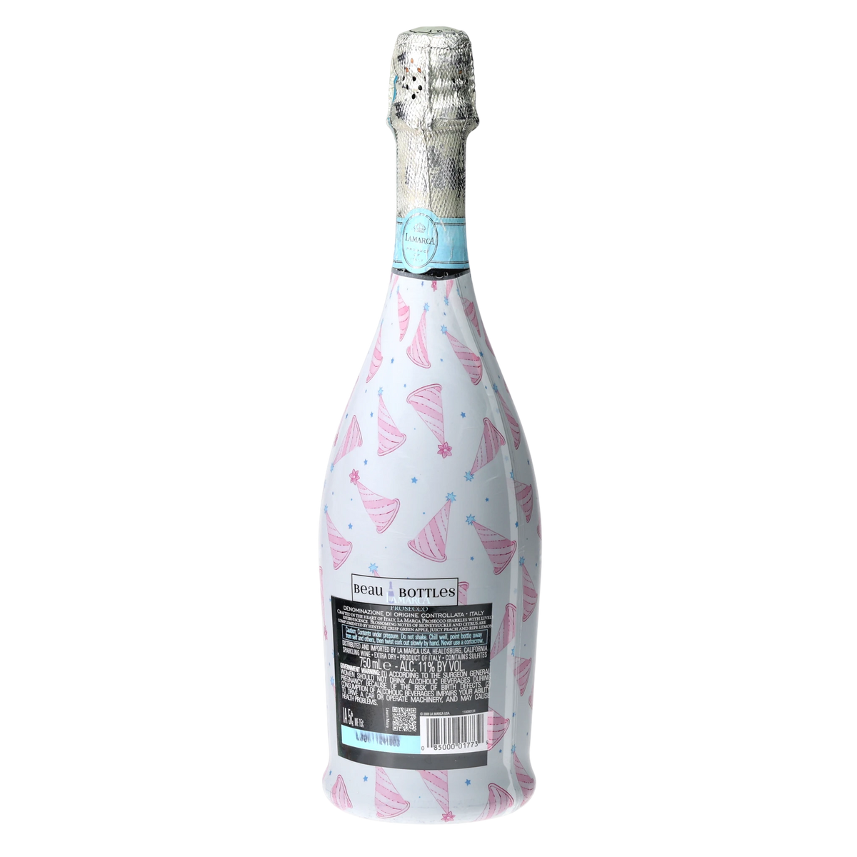 Pastel Birthday Party Hats Prosecco Bottle Wrap