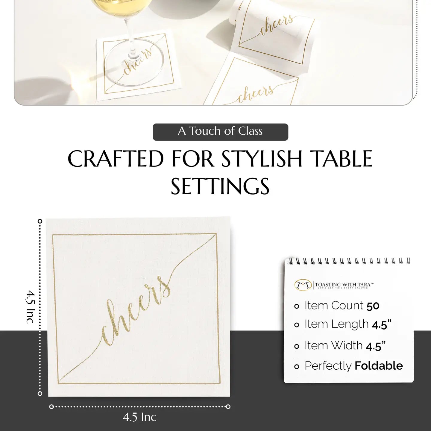 Golden Salute Cocktail Napkin Roll