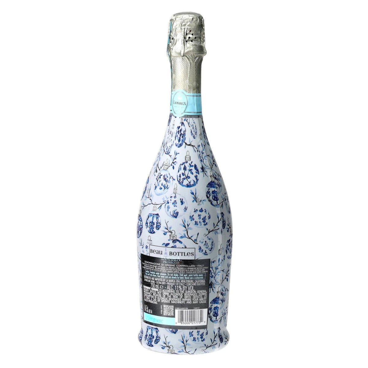 Limited Edition Blue Ornaments Prosecco Bottle Wrap