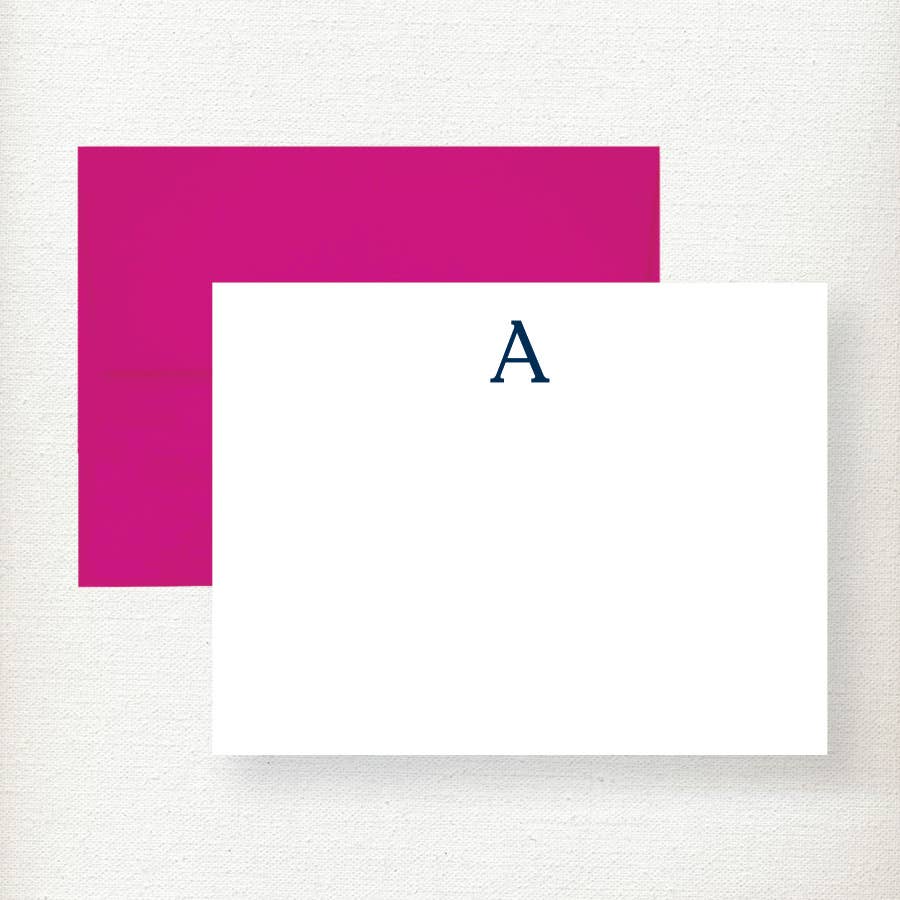 Classic Serif Initial Note Card