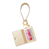 Wristlet Keychain  - Gold Leather Loop