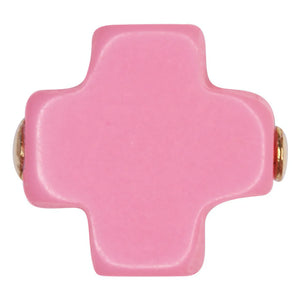 Egirl 14" necklace gold - signature cross small bright pink