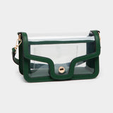 Solid Faux Leather Transparent Rectangle Shoulder Bag