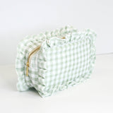 Gingham Frilly Makeup Bags, Makeup Bags, Summer Bag