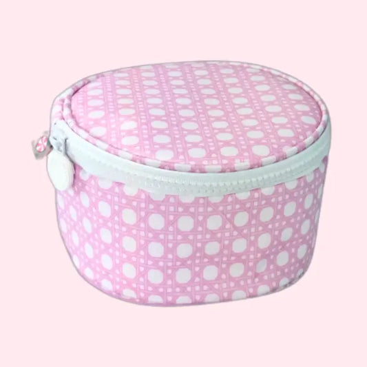 6" Pink Bungalow ~Wipeable~ Button Bag