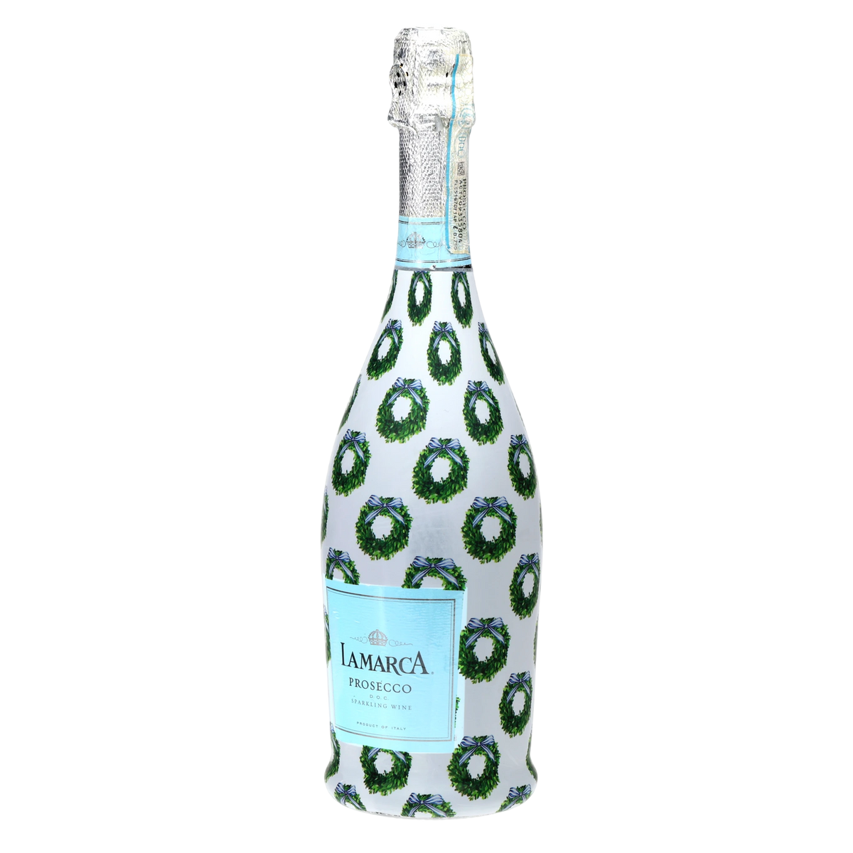 WH Hostess Boxwood Wreaths Prosecco Bottle Wrap