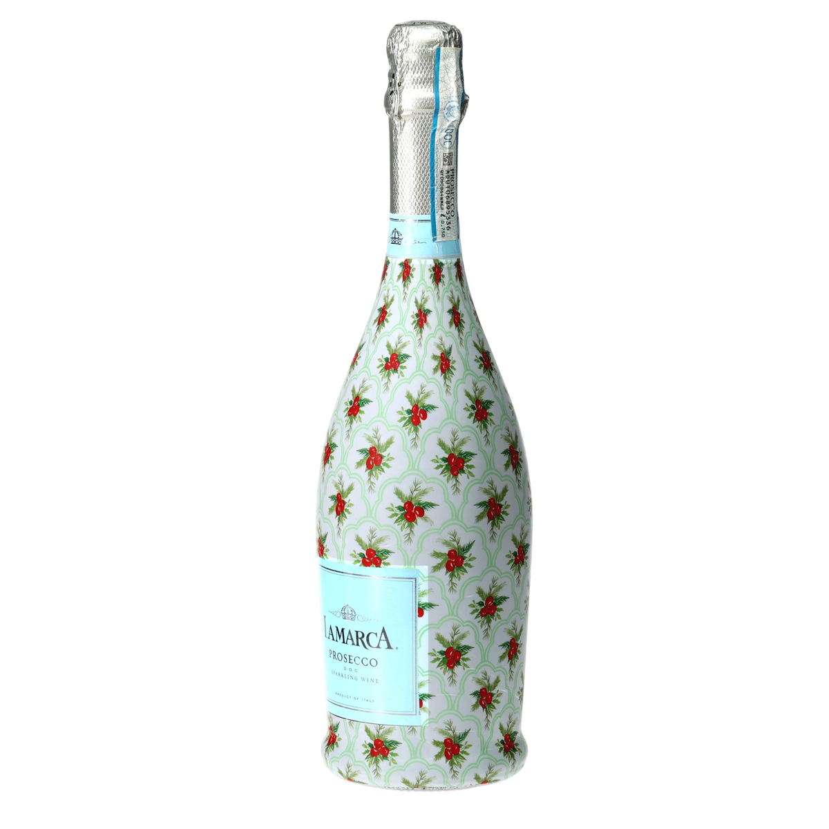 Limited Edition Scalloped Christmas Berries Prosecco Bottle Wrap