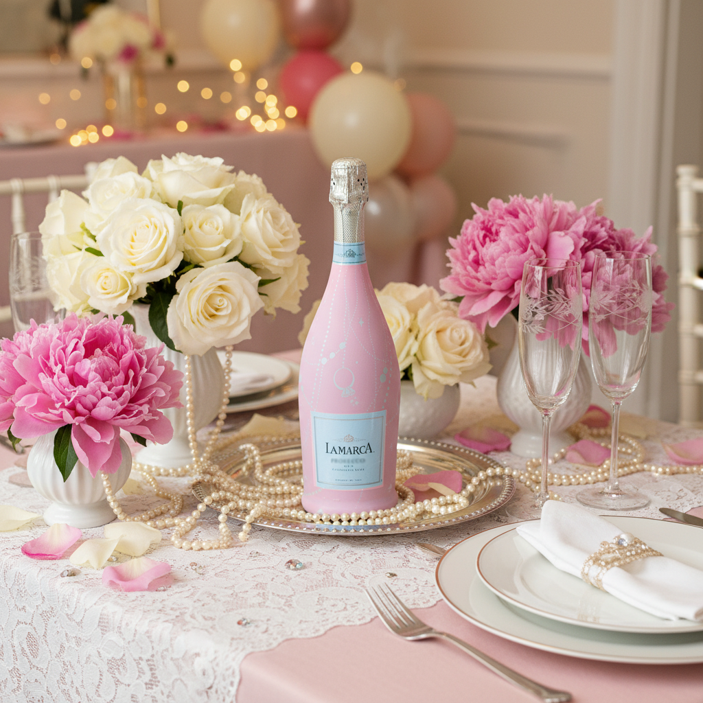 Pink Pearls & Prosecco Prosecco Bottle Wrap