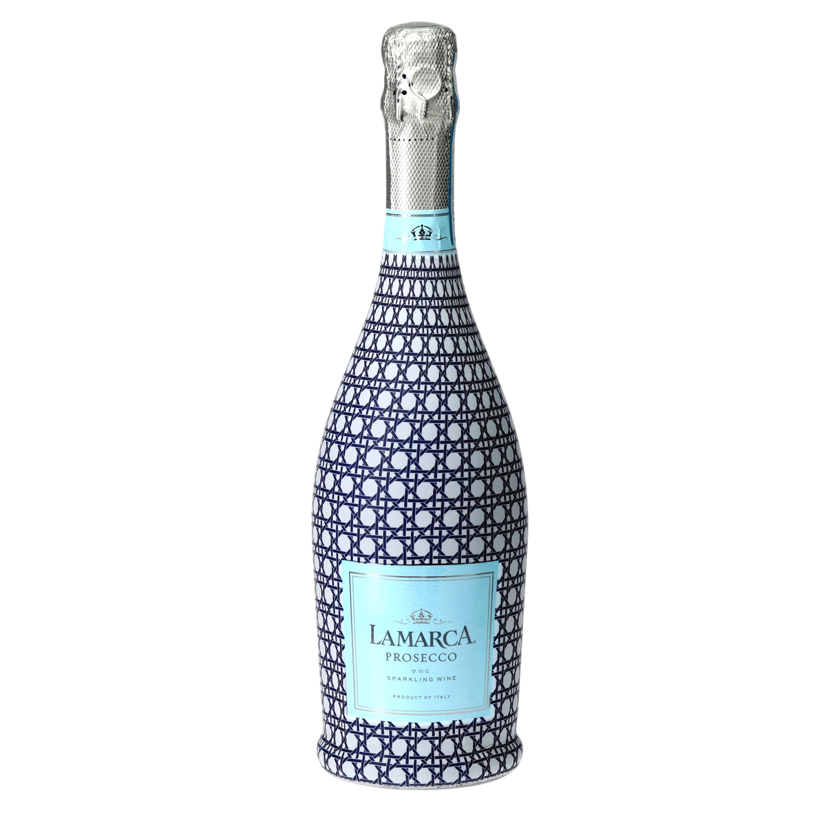 Navy & White Cane Prosecco Bottle Wrap