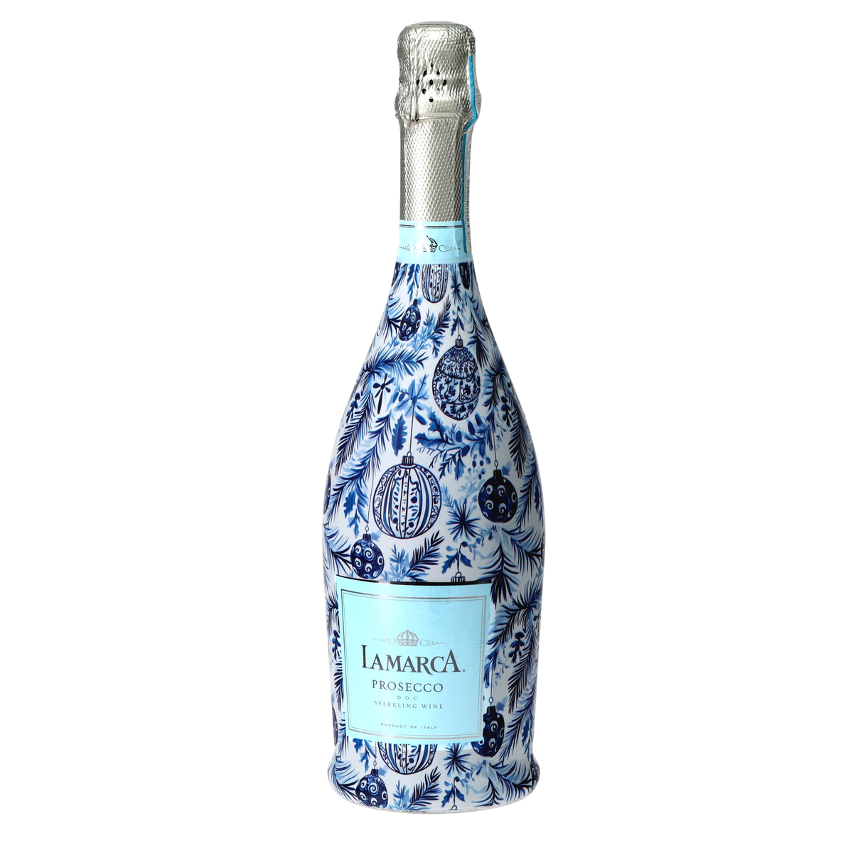 Limited Edition Blue & White Ornament Prosecco Bottle Wrap