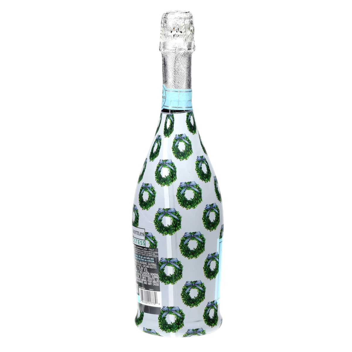 WH Hostess Boxwood Wreaths Prosecco Bottle Wrap