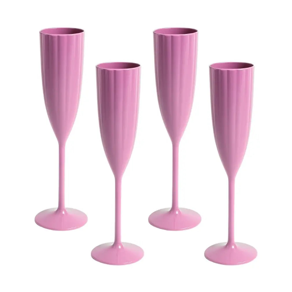 Garden Party Scalloped Acrylic Champagne Flute, Pink