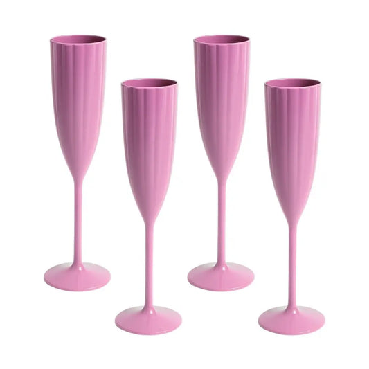 Garden Party Scalloped Acrylic Champagne Flute, Pink