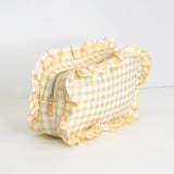 Gingham Frilly Makeup Bags, Makeup Bags, Summer Bag