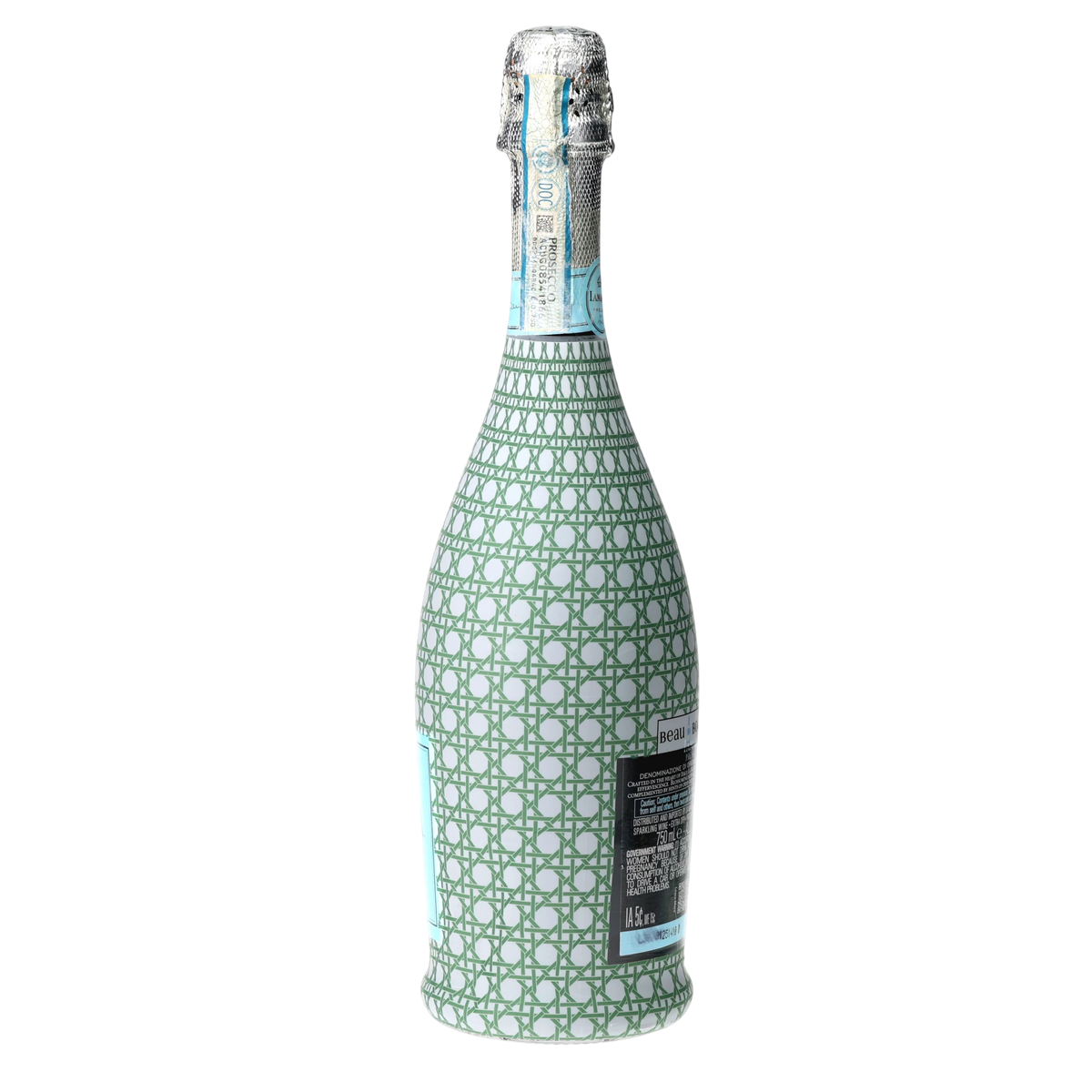 Sage & White Cane Prosecco Bottle Wrap
