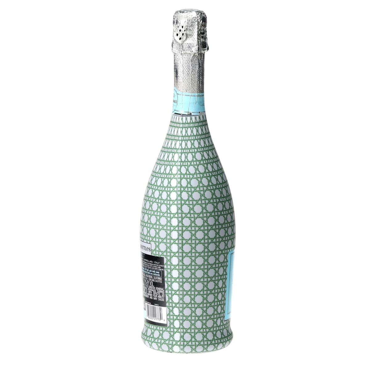 Sage & White Cane Prosecco Bottle Wrap