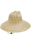Straw Lifeguard Hat wheat w/ 2 color mono